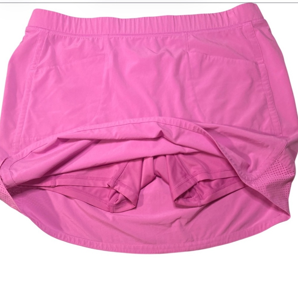 RLX Ralph Lauren Pink Golf Skort Women’s L  Athletic Tennis Skirt Built-In Short - Picture 9 of 11